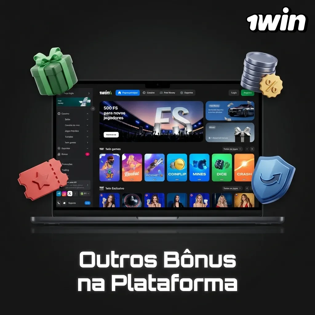 Platform showing various bonus offers including weekly cashback, birthday rewards, free spins, loyalty program, and tournaments.