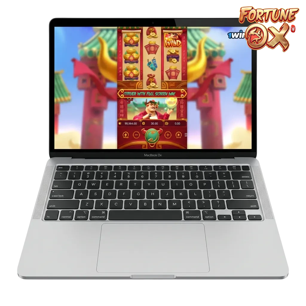 Fortune Ox slot game interface showing colorful ox symbols and gameplay features on 1win casino platform in Brazil