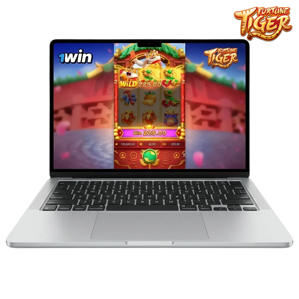 Fortune Tiger slot game interface showing colorful tiger symbols and Brazilian payment options on 1win platform